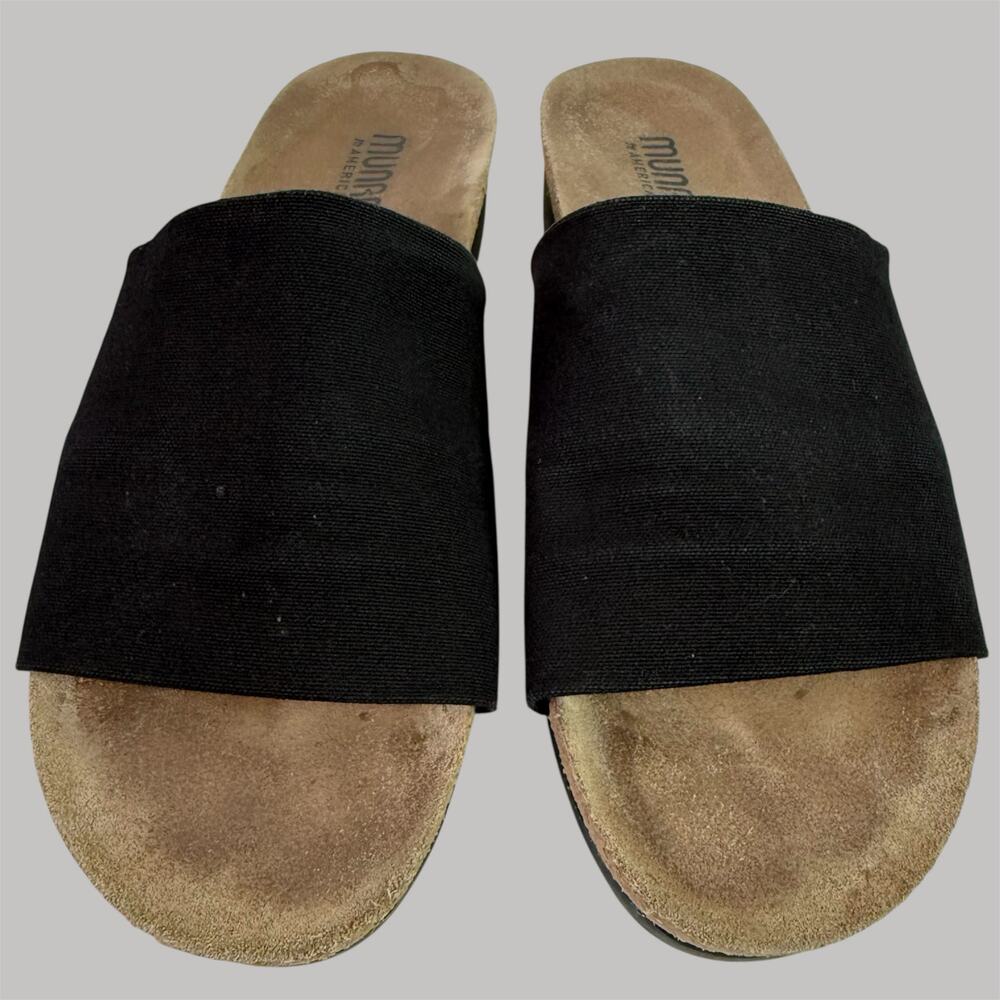 Munro American Women's 7.5 M Black Casita Slide Sandals Comfort Arch Support - Picture 4 of 8